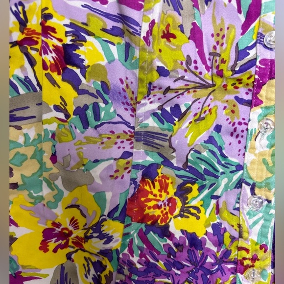 Eccoci Multi Tropical Floral Sleeveless Button Down Blouse and Skirt Combo 6 - Picture 5 of 9